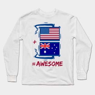 Australian and American Is Awesome Long Sleeve T-Shirt